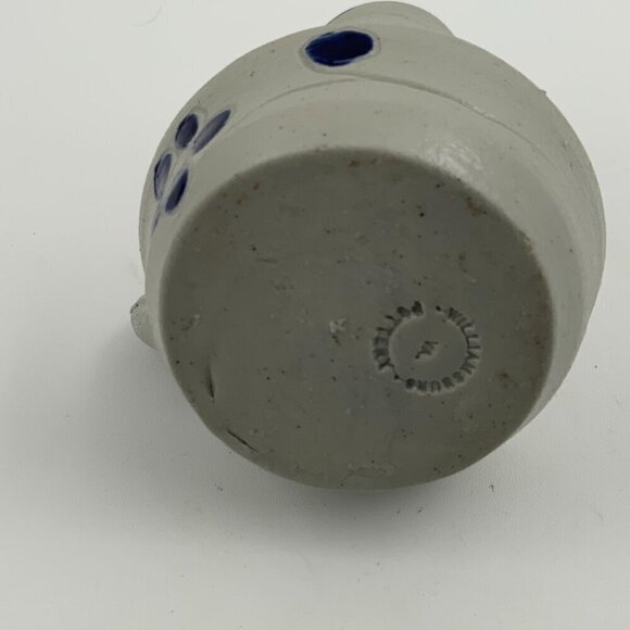 Williamsburg Pottery Salt Glaze Cobalt Blue Stoneware 4” Candle Holder - Picture 6 of 6